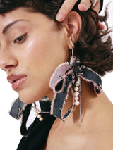 Denim Big Bow Earrings