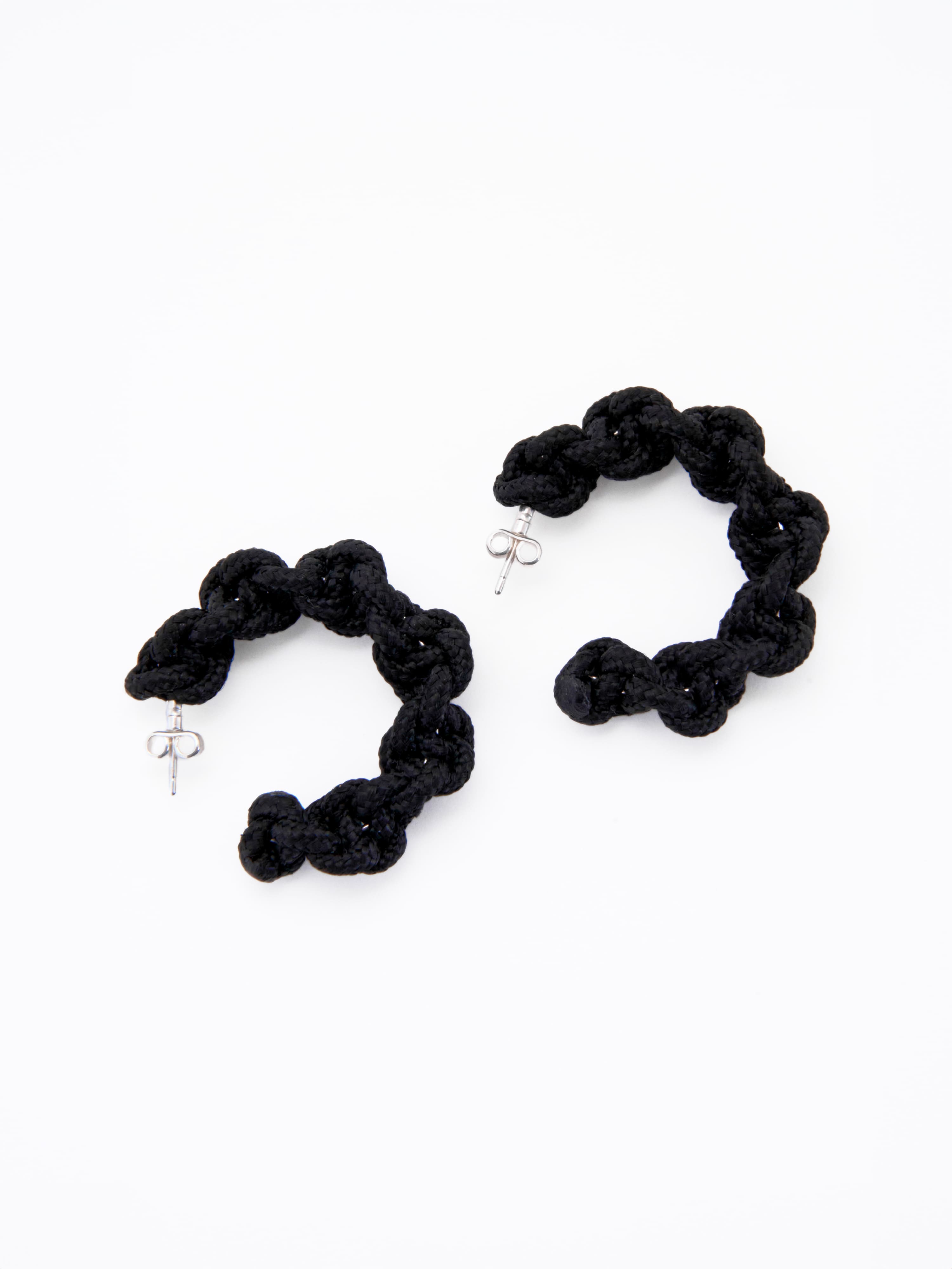 Black Spiral Hoop Earrings