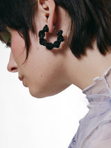 Black spiral hoop earrings
