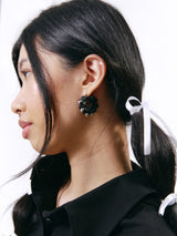 Black SS hoop earrings