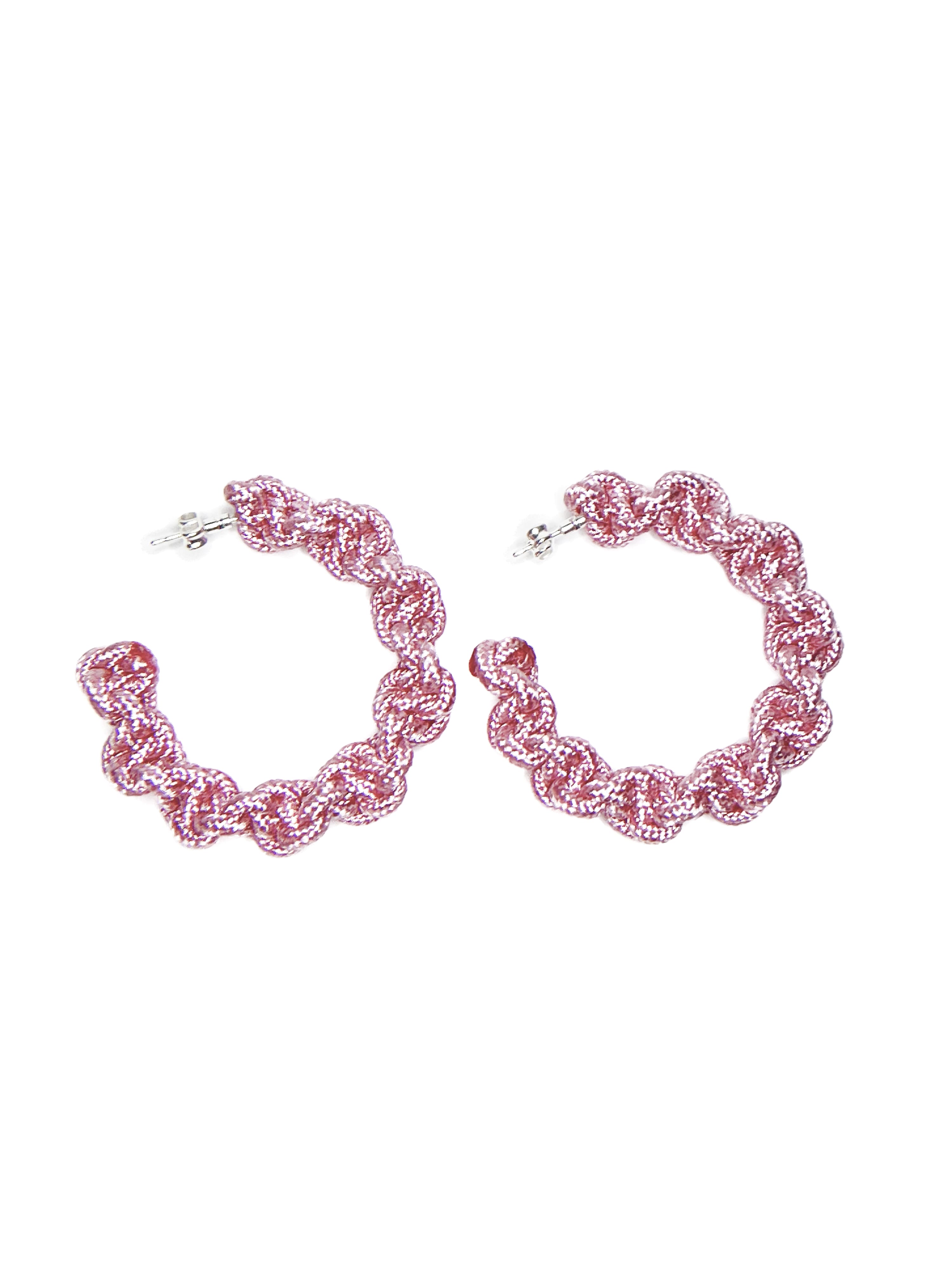 Baby Pink Spiral Hoop Earings